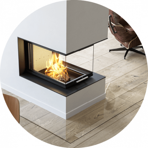 Wkład kominkowy Scan 5005 z szybą z trzech stron